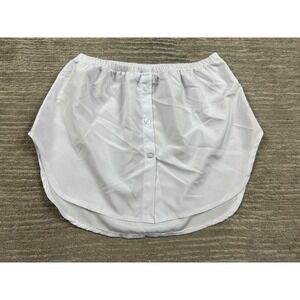 Unbranded Shirt Extender Women M White Faux Layering Button Down Curved Hem